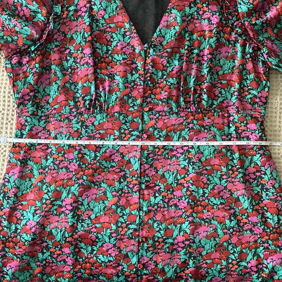 J. CREW SATIN FLORAL PRINT MIDI DRESS - Picture 9 of 9